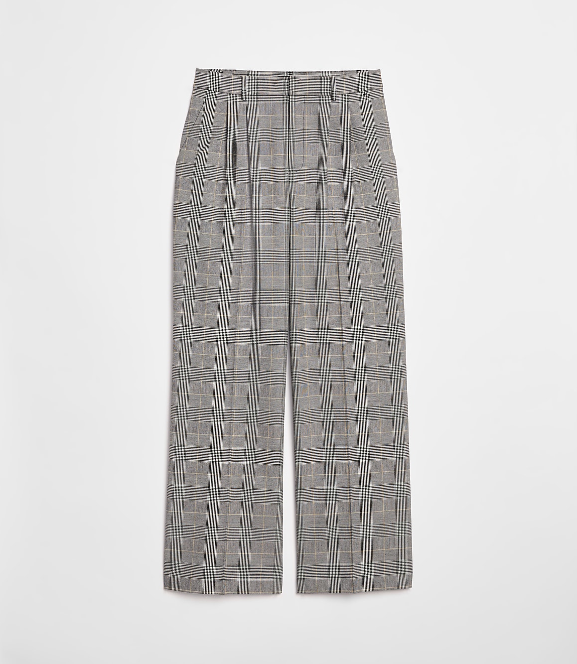 LOFT Versa Seasonless Stretch Double Pleat Wide Leg Pants in Plaid