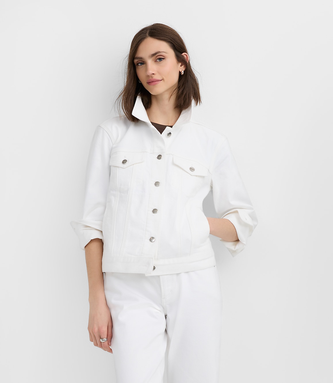 Denim Trucker Jacket in White