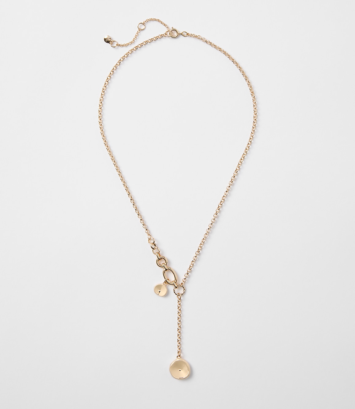 Coin Drop Chain Link Necklace