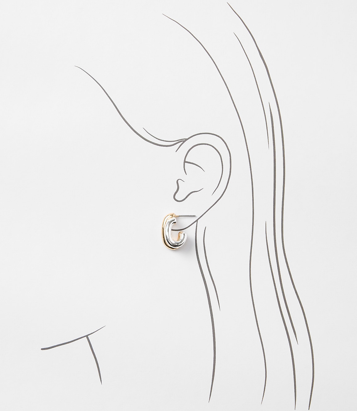 Mixed Metal Open Hoop Earrings