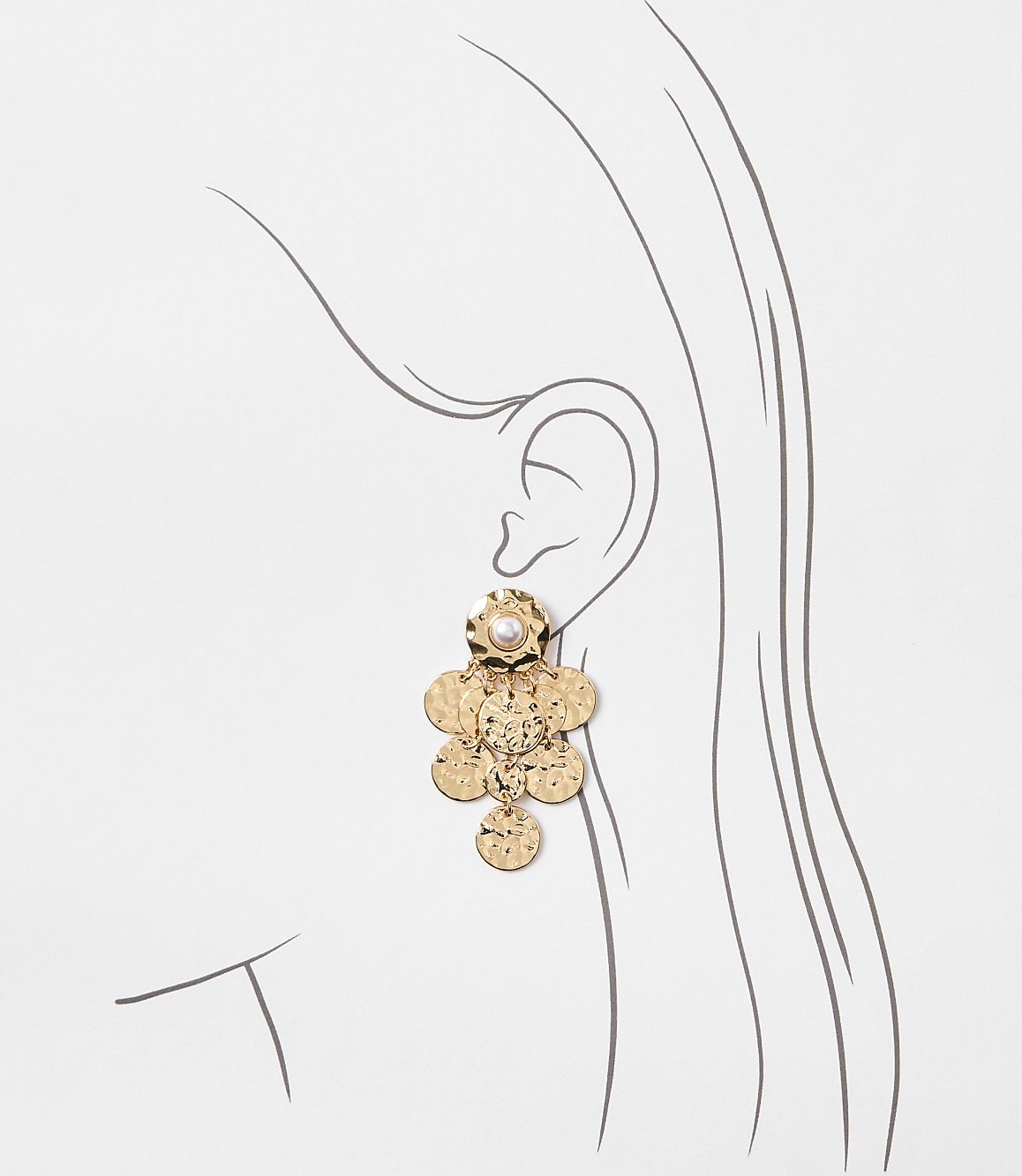 Pearlized Hammered Drop Earrings