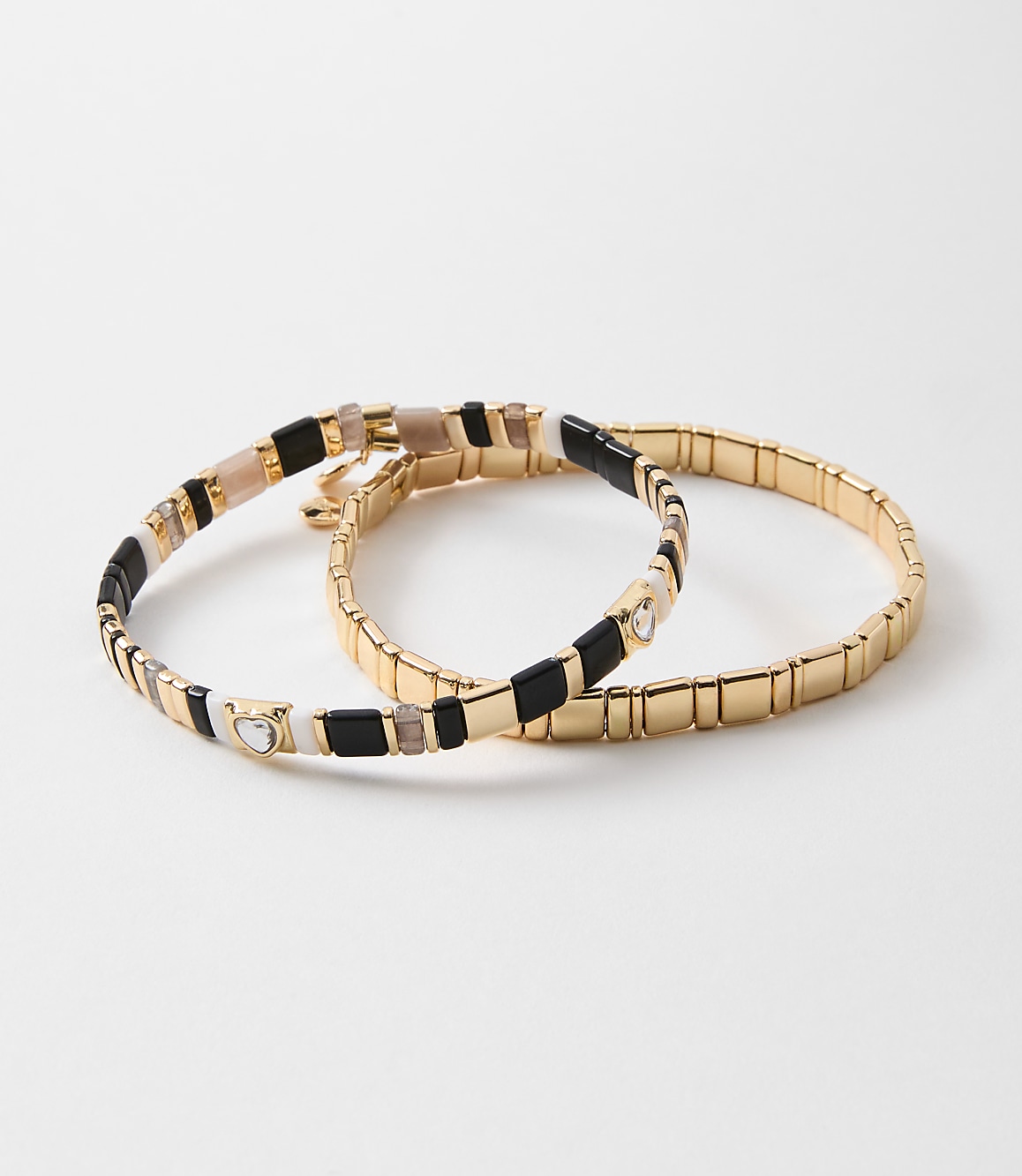 Sparkle Heart Chicklet Bracelet Set