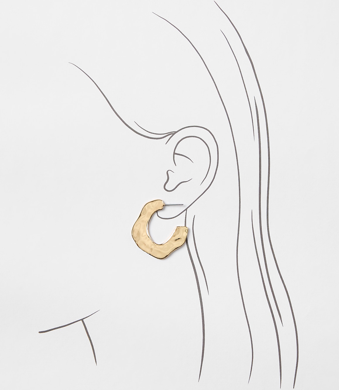 Molded Metal Hoop Earrings