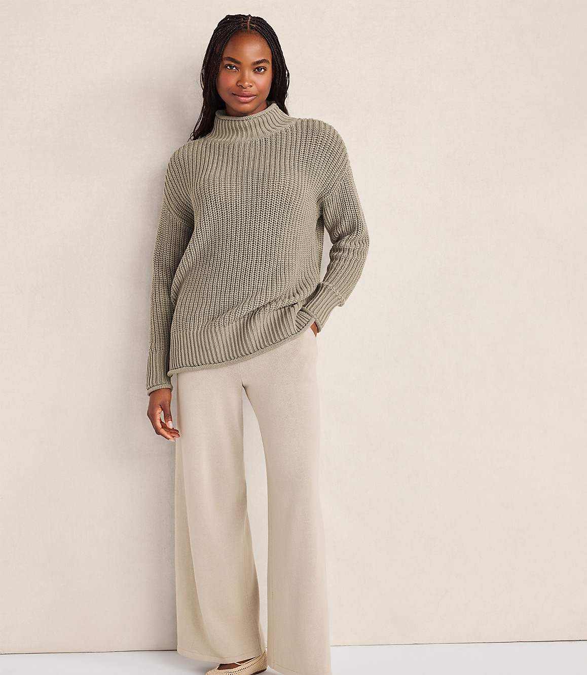 Haven Well Within Organic Cotton Roll Neck Sweater