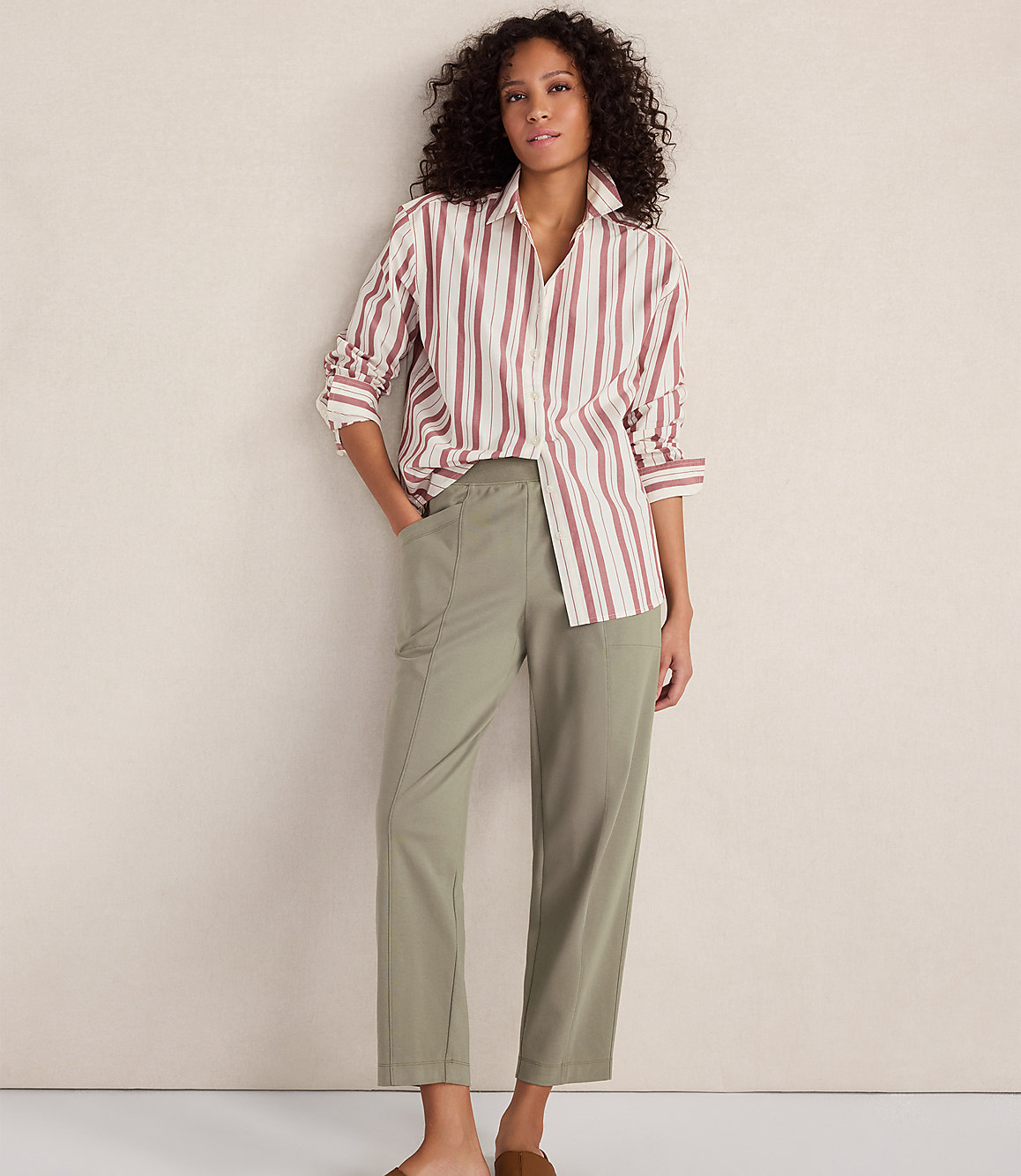 Haven Well Within Organic Cotton Interlock Barrel Leg Pants