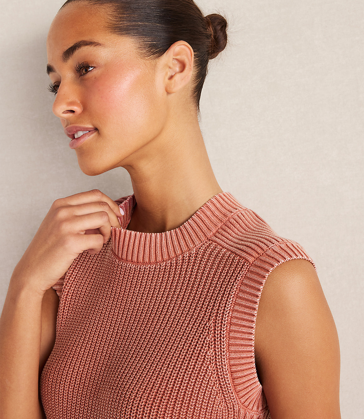 Haven Well Within Garment-Dyed Cotton Shaker Sleeveless Sweater