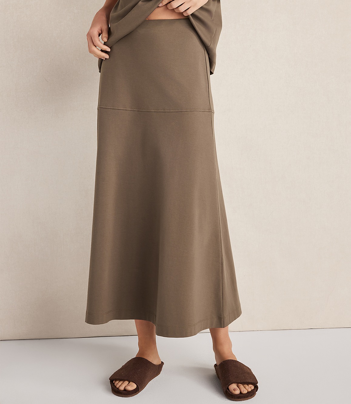 Haven Well Within Organic Cotton Interlock Midi Skirt