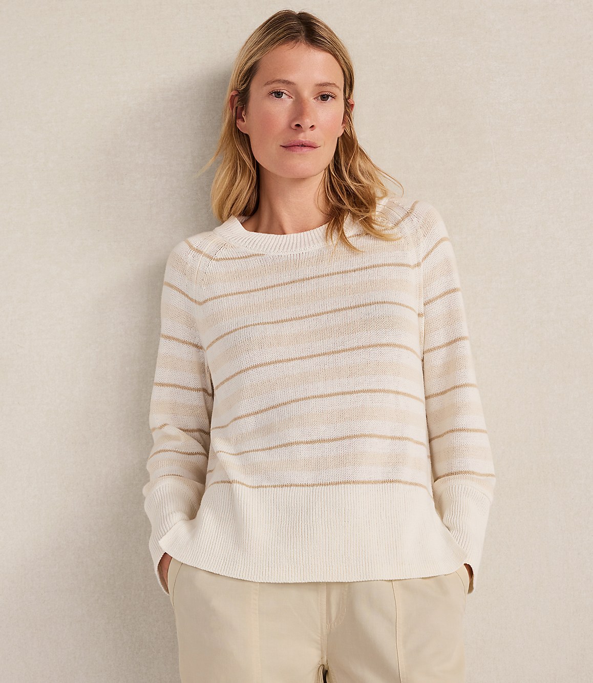 Haven Well Within Cotton Linen Stripe Crewneck