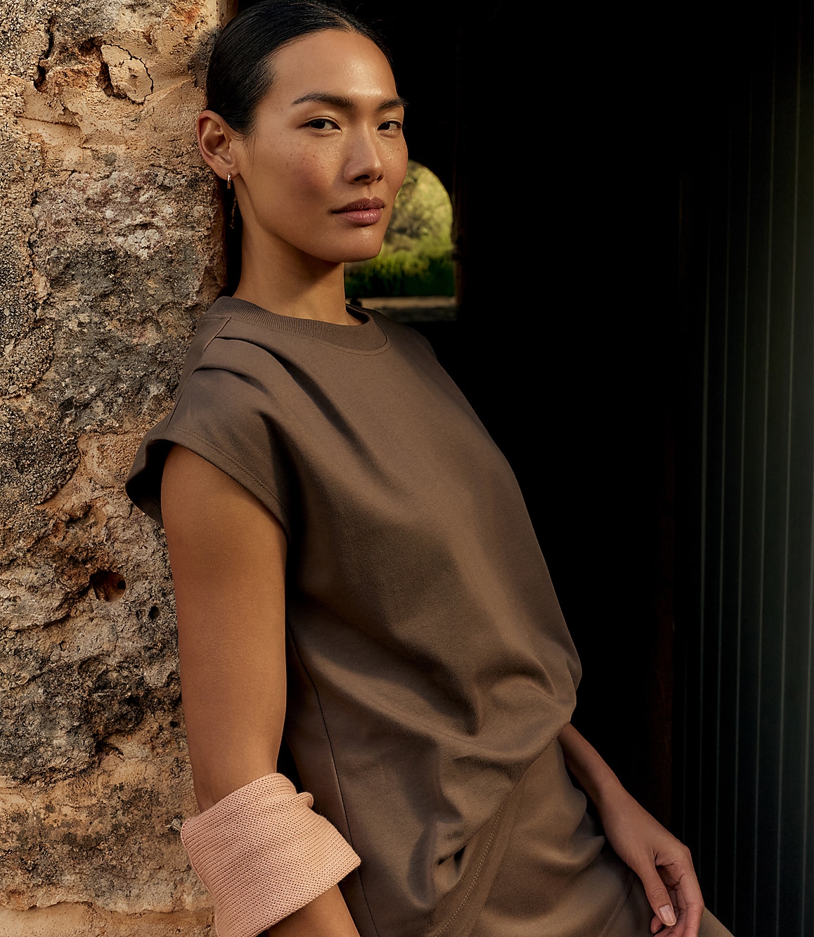 Haven Well Within Organic Cotton Interlock Pleated Tee