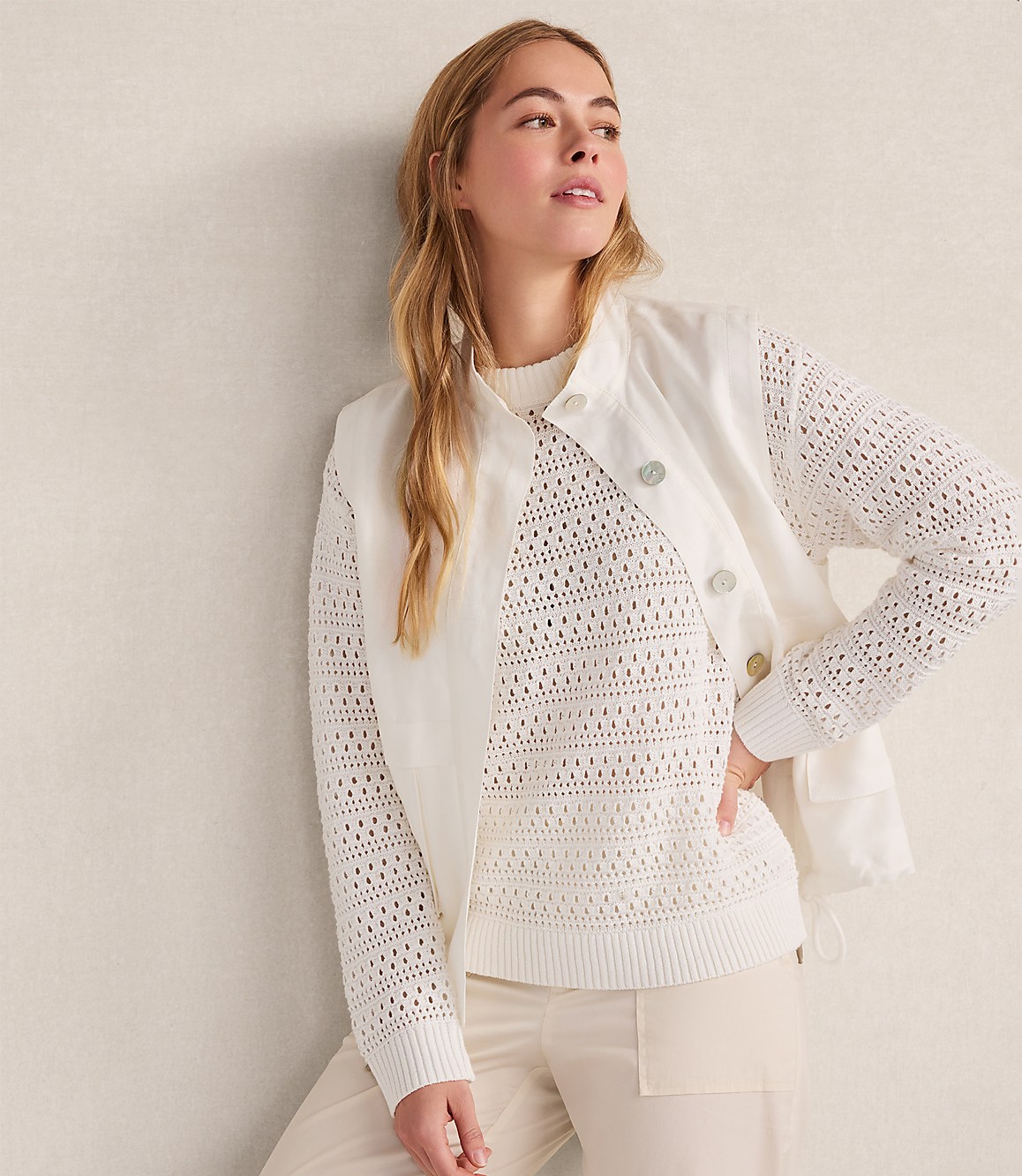 Haven Well Within Cotton Linen Stitched Crewneck