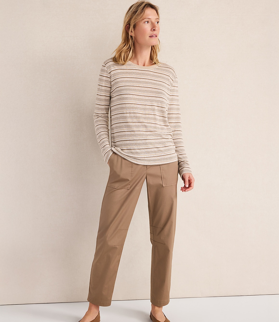 Haven Well Within Organic Cotton Twill Slim Barrel Leg Pants