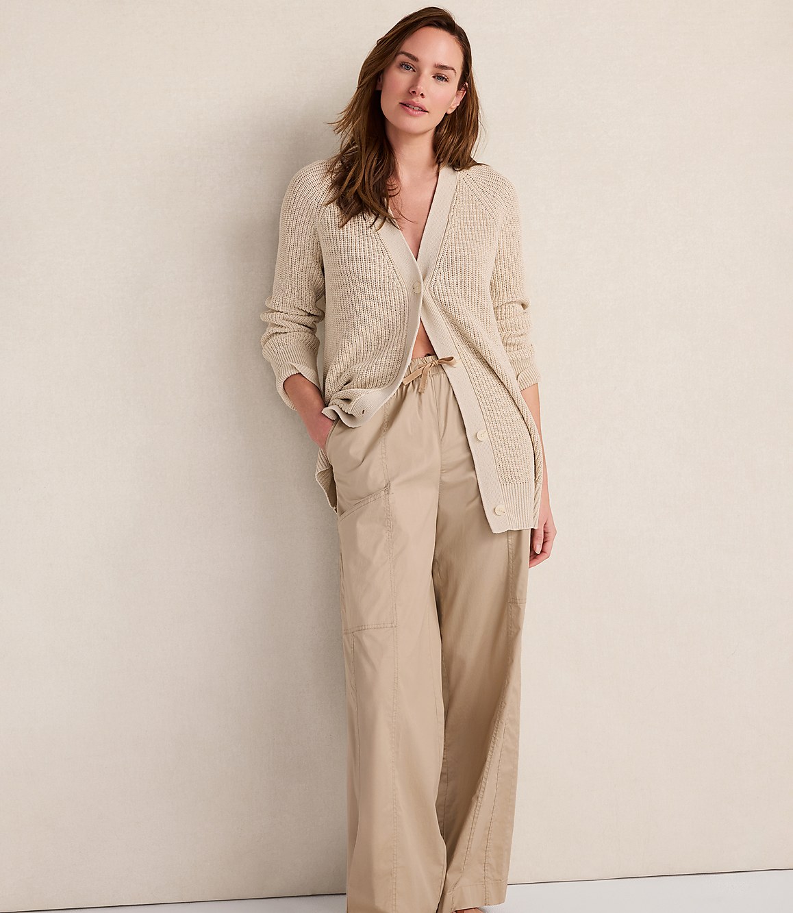 Haven Well Within Linen Tape Yarn Button-Up Cardigan