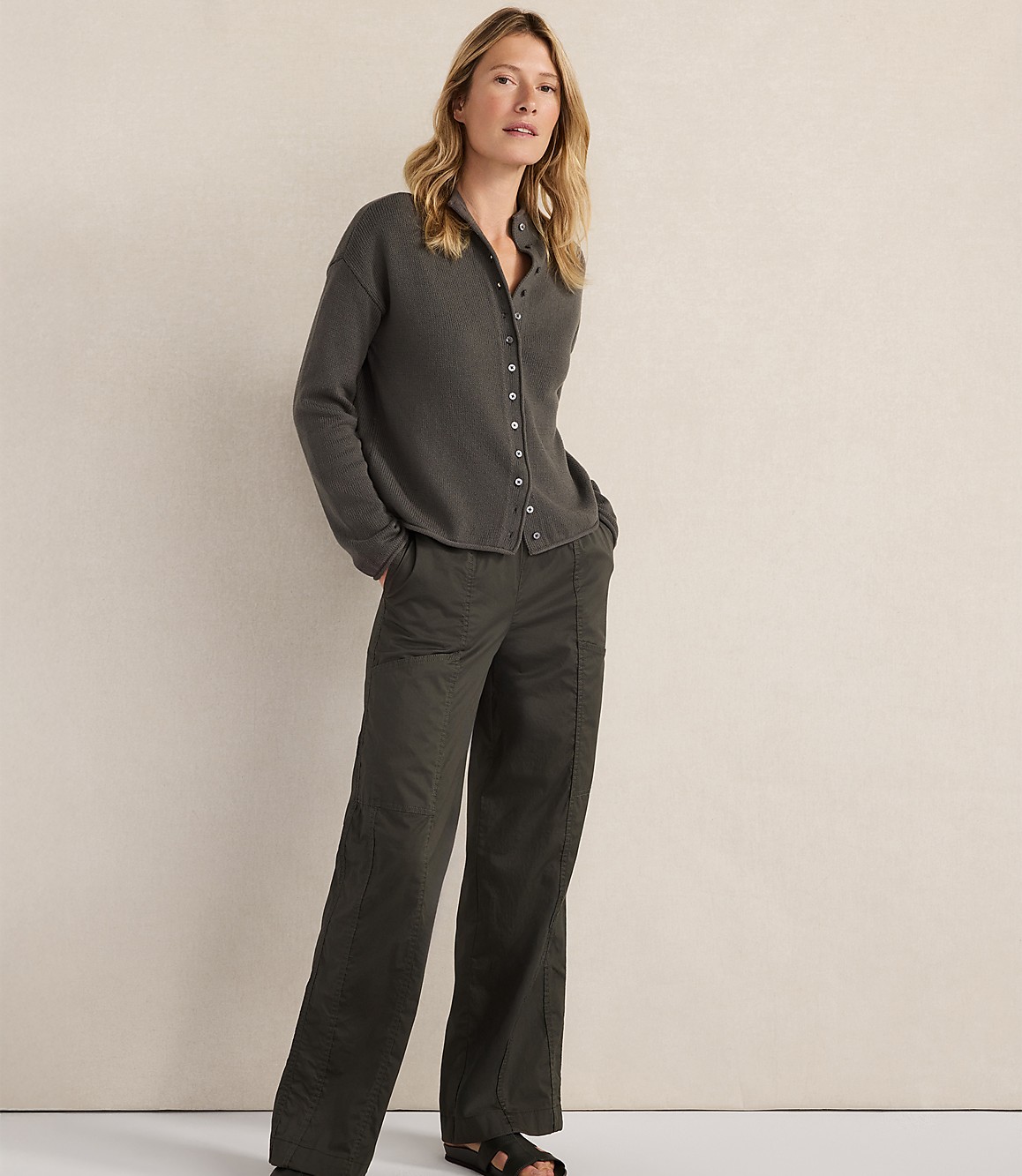 Haven Well Within Organic Cotton Roll Neck Cardigan
