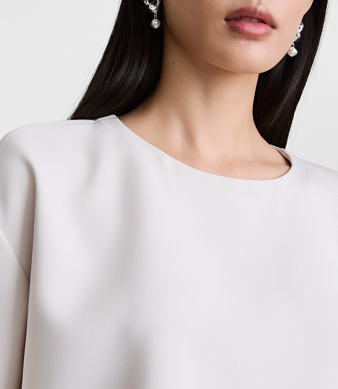 Petite LOFT Versa Crepe Drape Relaxed Tee