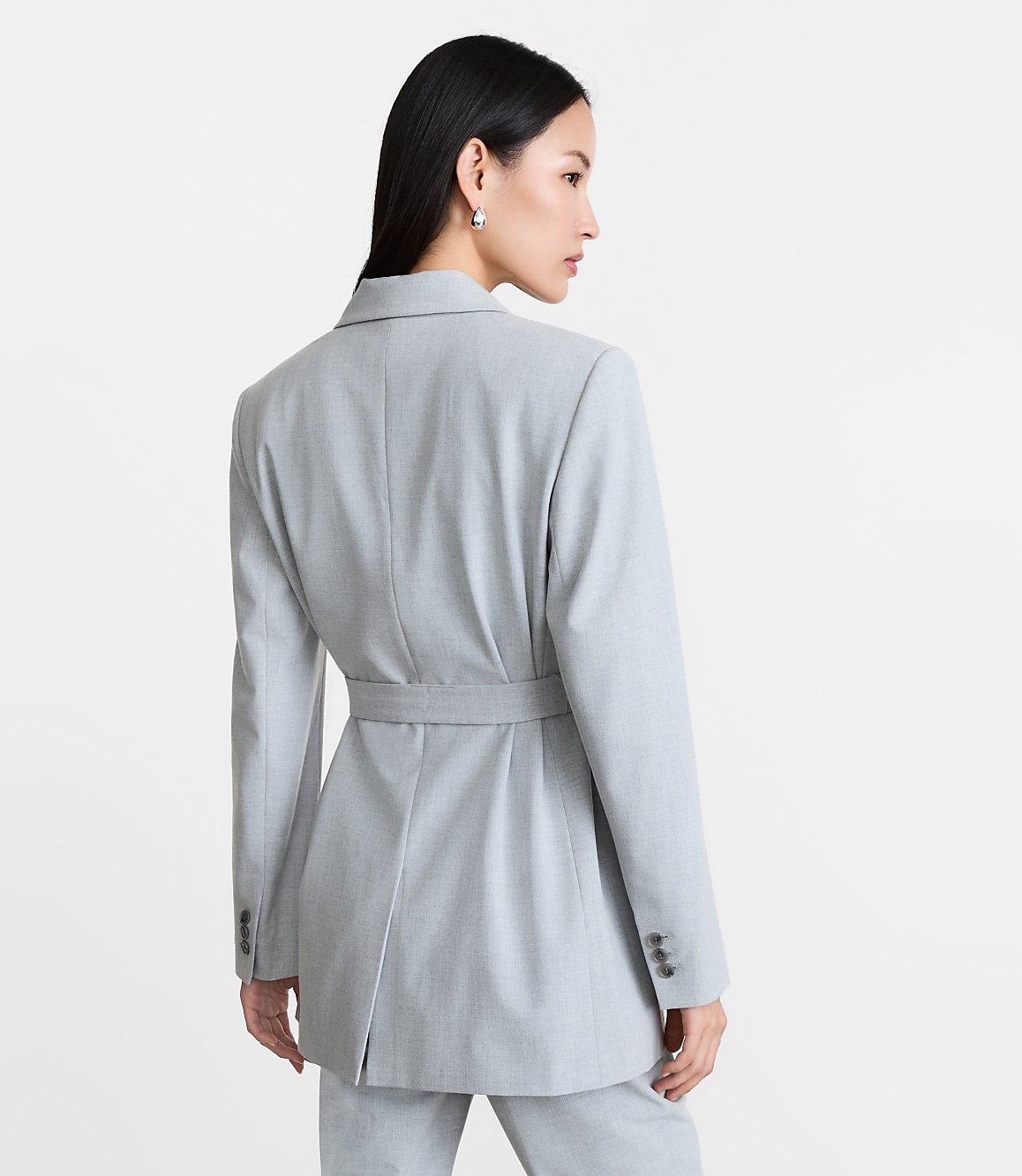 LOFT Versa Seasonless Stretch Tie Waist Blazer in Heather