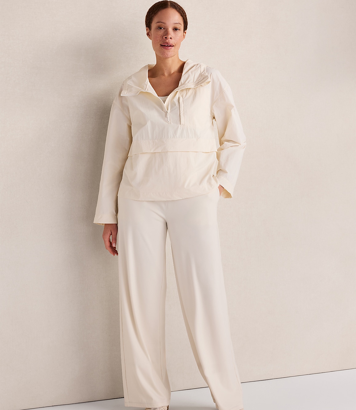 Haven Well Within Crinkle Nylon Half-Zip Hooded Jacket
