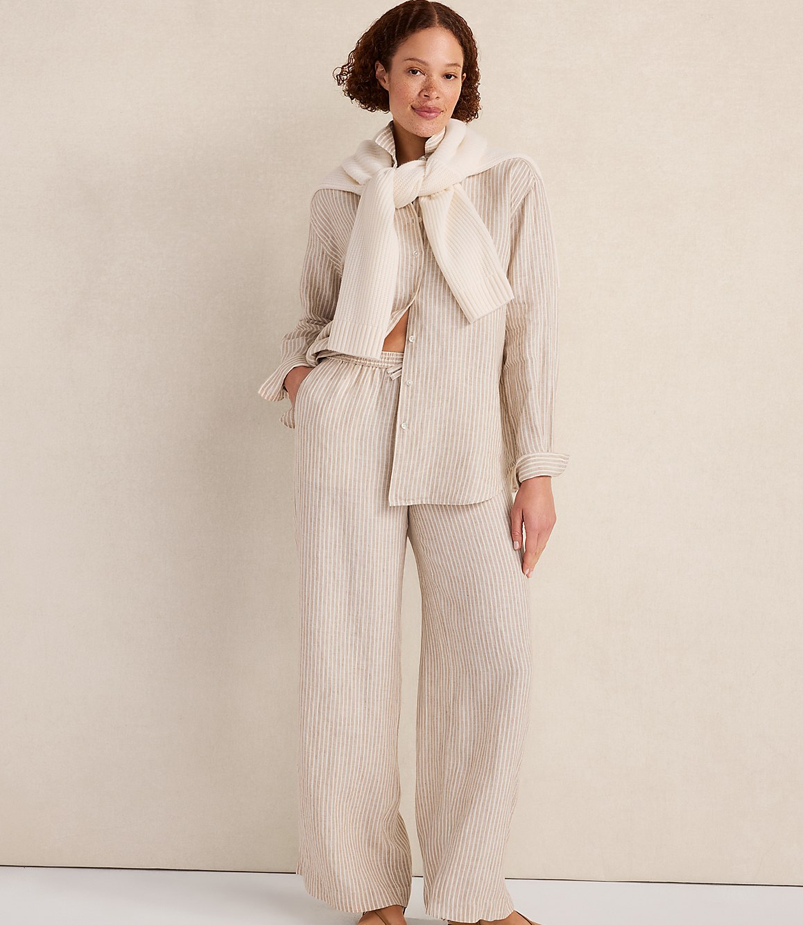 Haven Well Within Everweave Linen Stripe Relaxed Pants