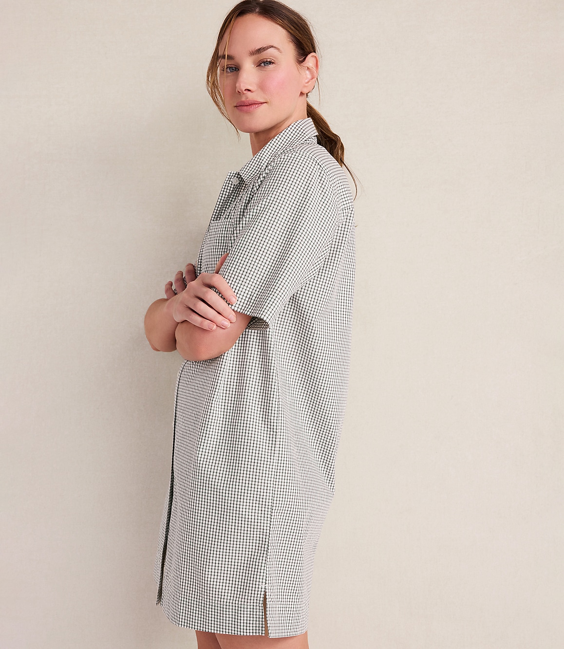 Haven Well Within Organic Cotton Poplin Gingham Sleep Dress