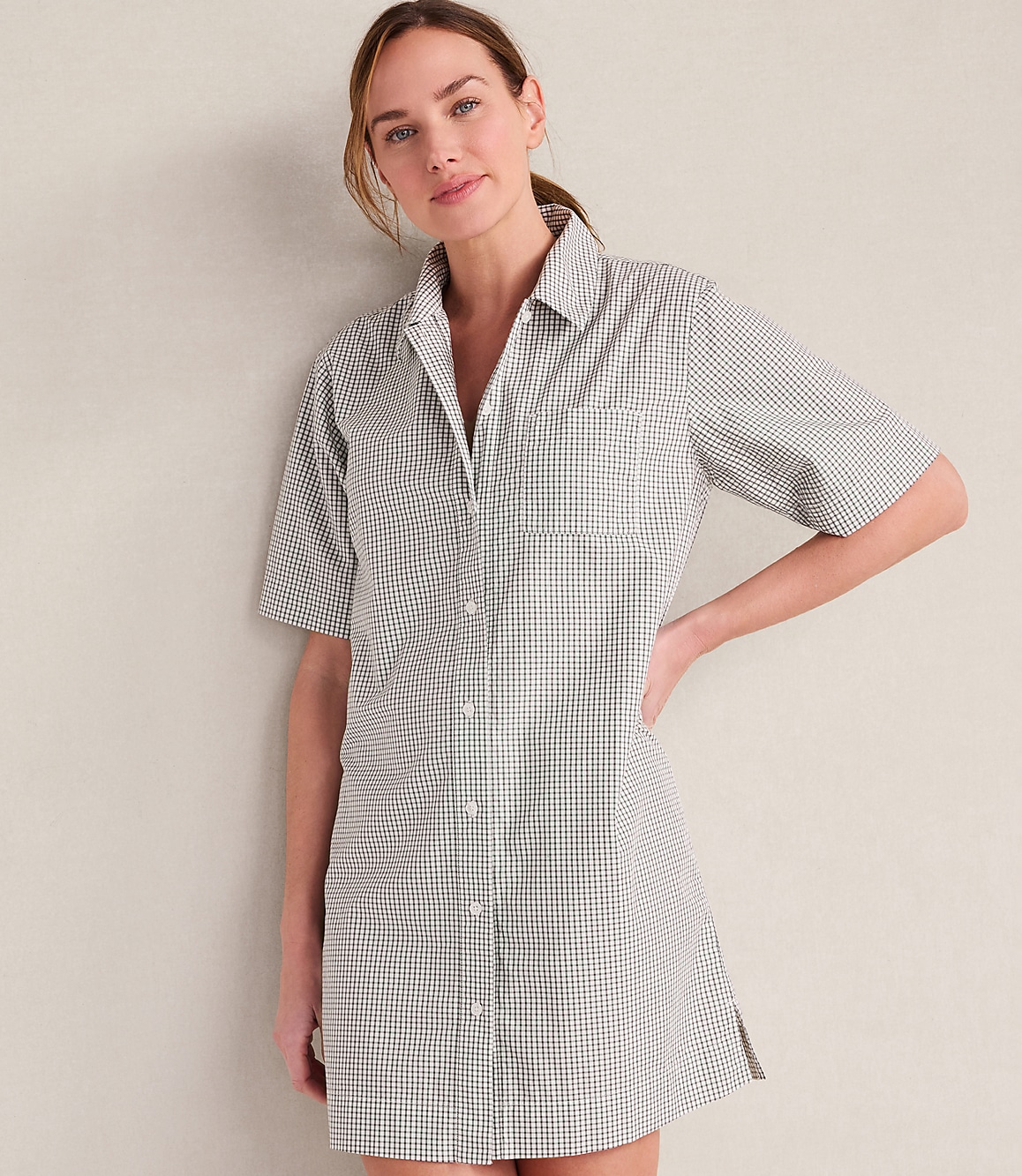 Haven Well Within Organic Cotton Poplin Gingham Sleep Dress