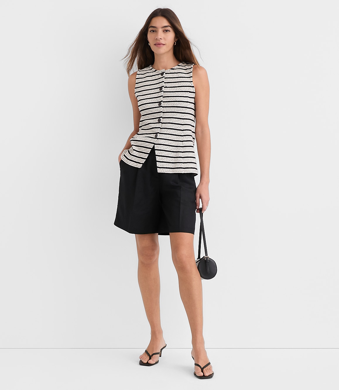 Stripe Textured Knit Vest