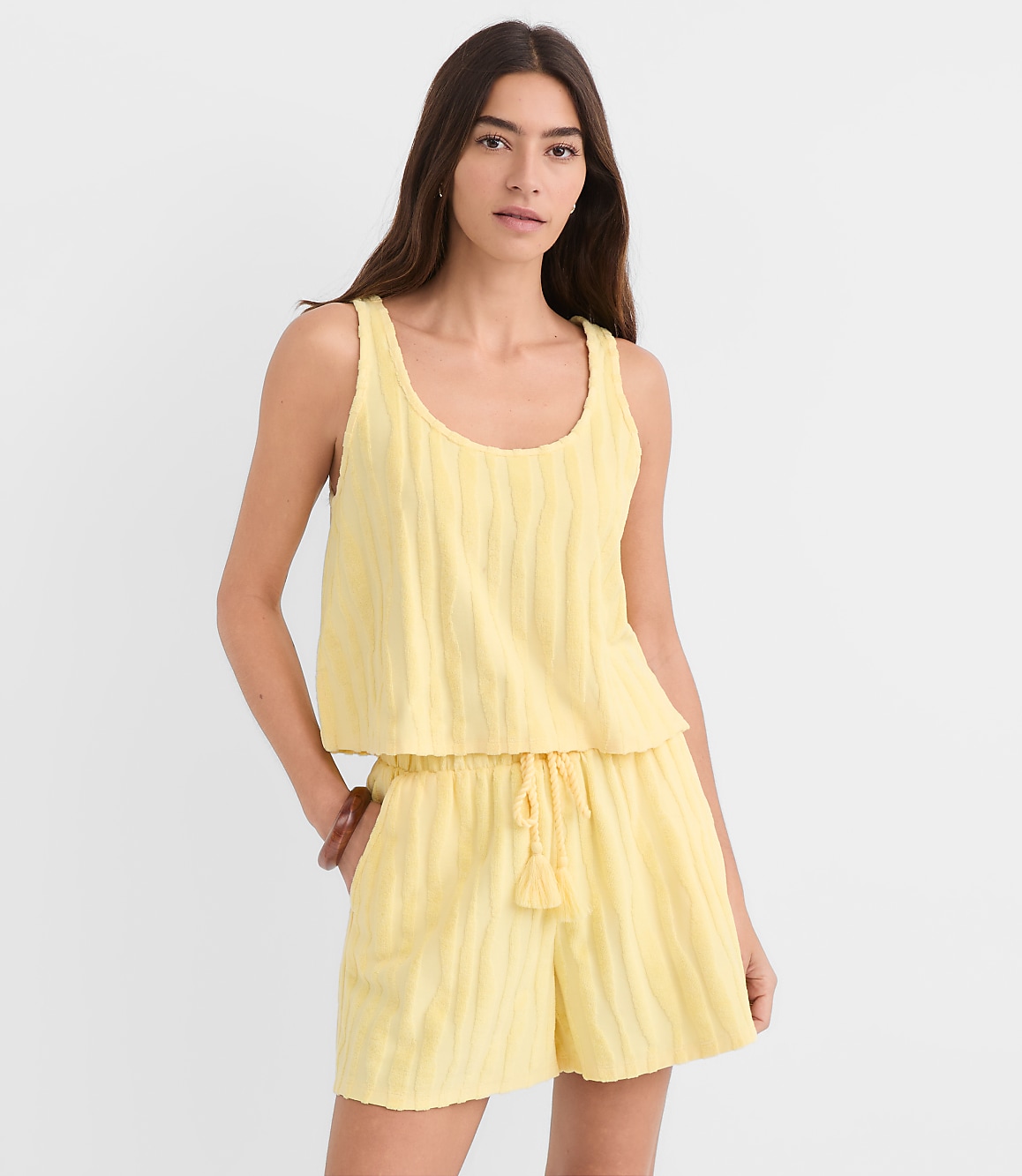 LOFT Beach Striped Terry Tank Top