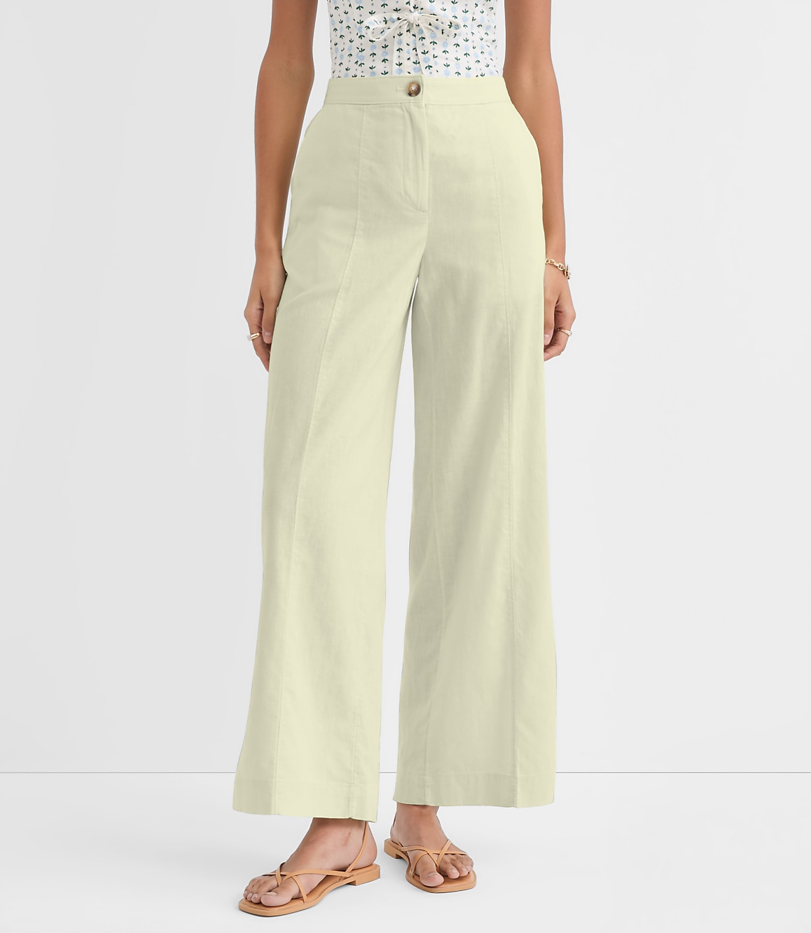 Linen Cotton Pull On Wide Leg Pants