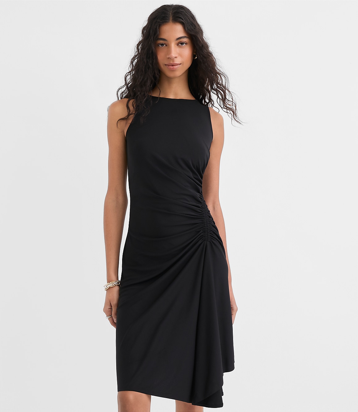 Ruched Halter Mini Dress