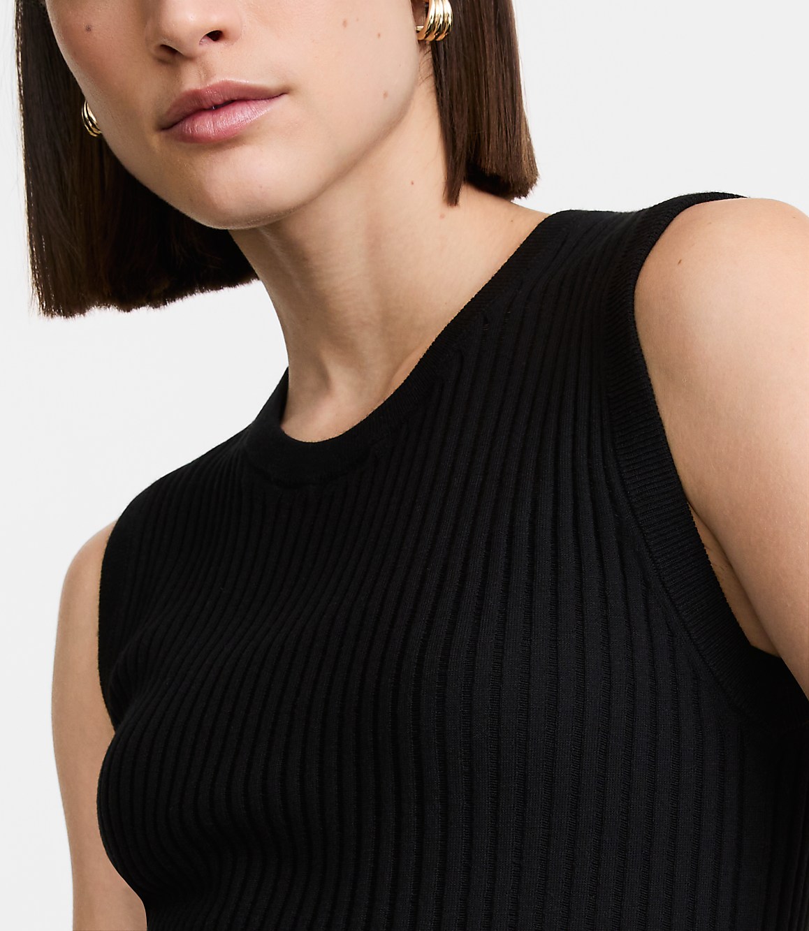 Petite LOFT Versa Ribbed Sleeveless Sweater