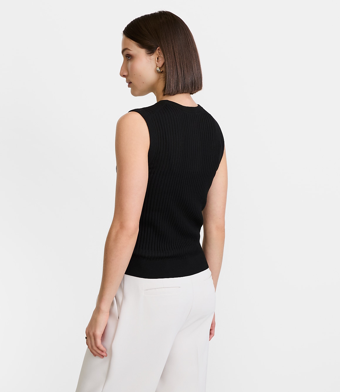 Petite LOFT Versa Ribbed Sleeveless Sweater