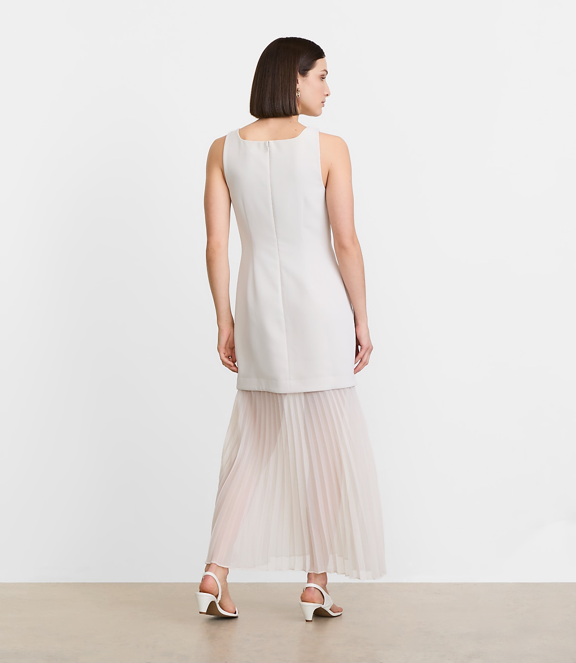 LOFT Versa Crepe Drape Mixed Media Maxi Dress