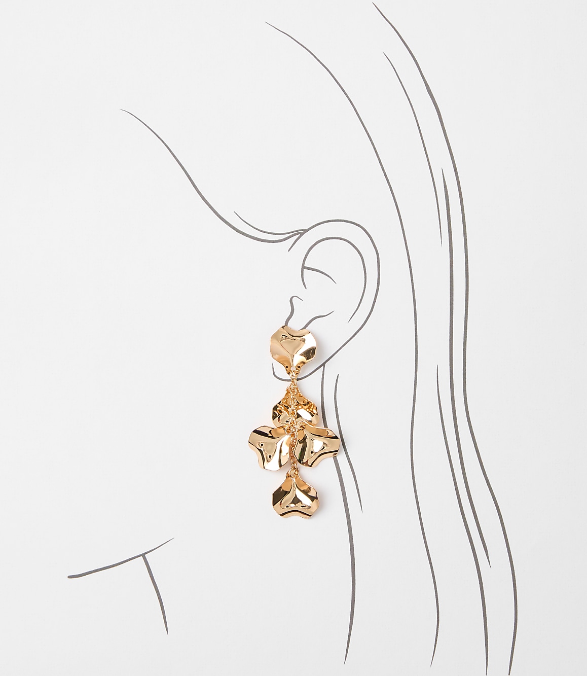 Petaled Chain Link Drop Earrings