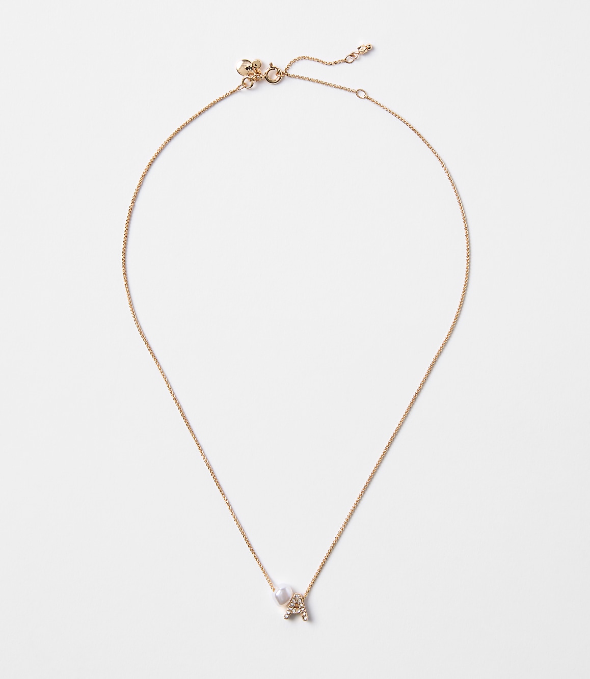 Pearlized Pave Initial Necklace