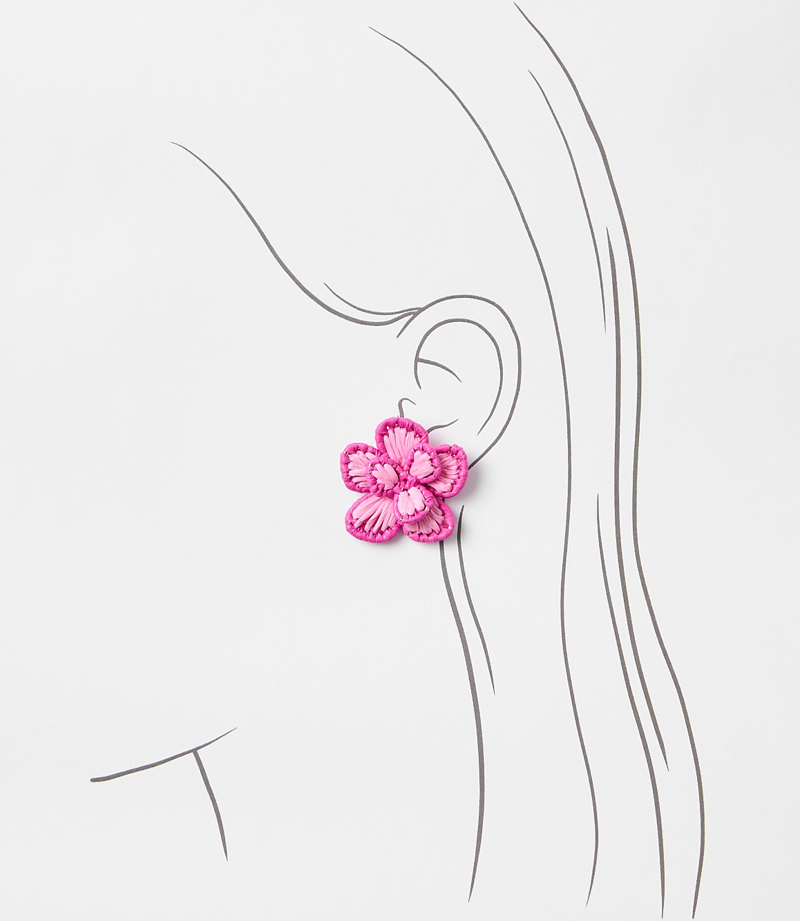 LOFT Beach Floral Raffia Statement Earrings