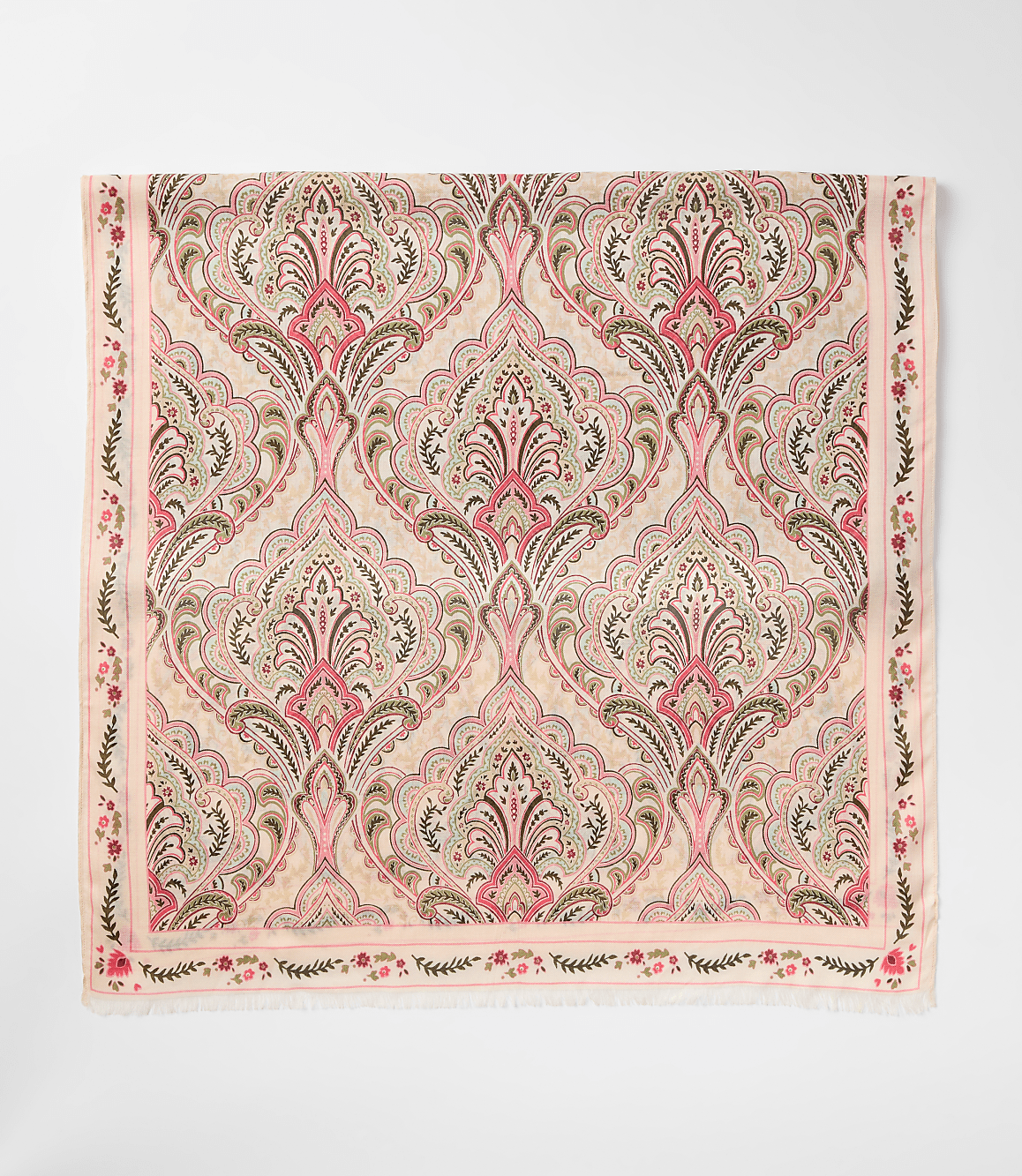 Floral Border Paisley Scarf