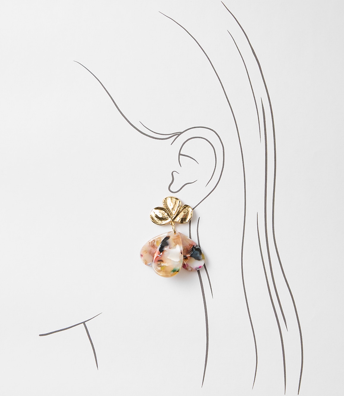 Multicolored Tortoiseshell Print Petaled Statement Earrings