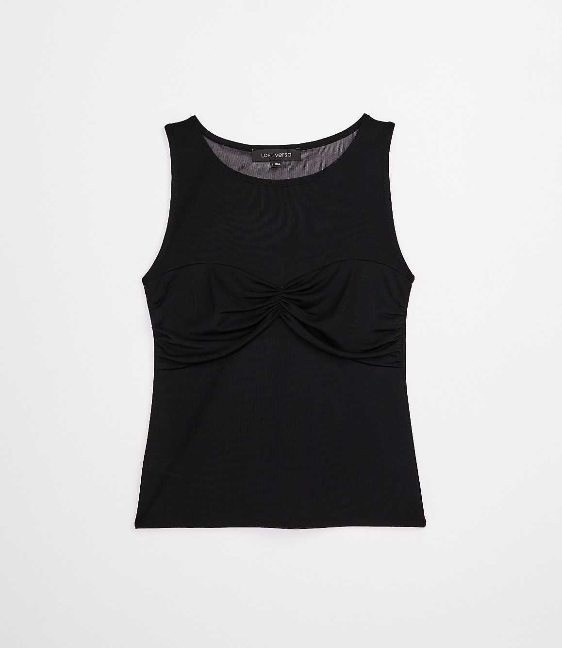 Petite LOFT Versa Mesh Ruched Top