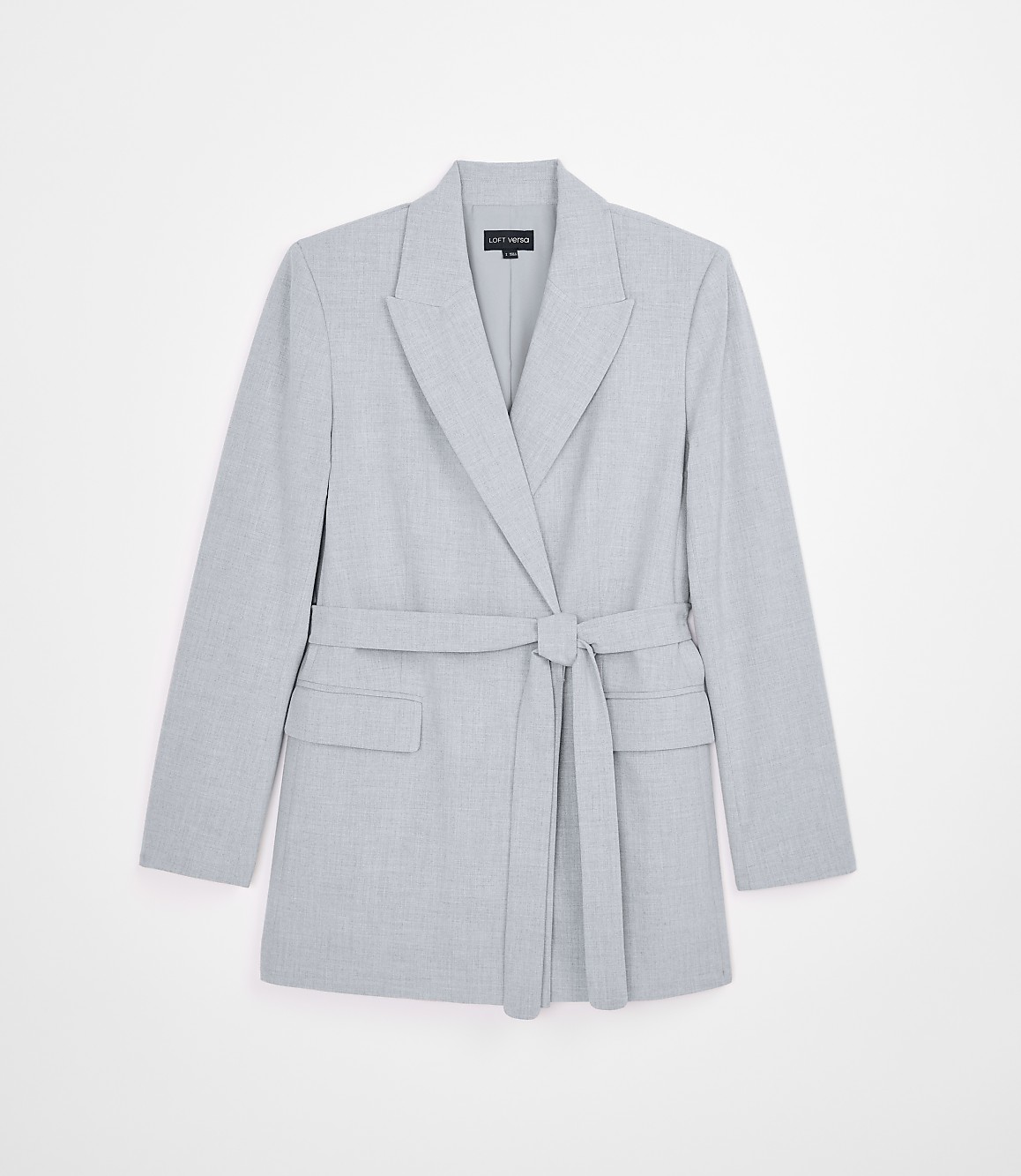 Petite LOFT Versa Seasonless Stretch Tie Waist Blazer in Heather