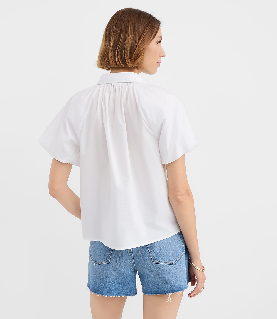 Poplin Bubble Sleeve Shirt