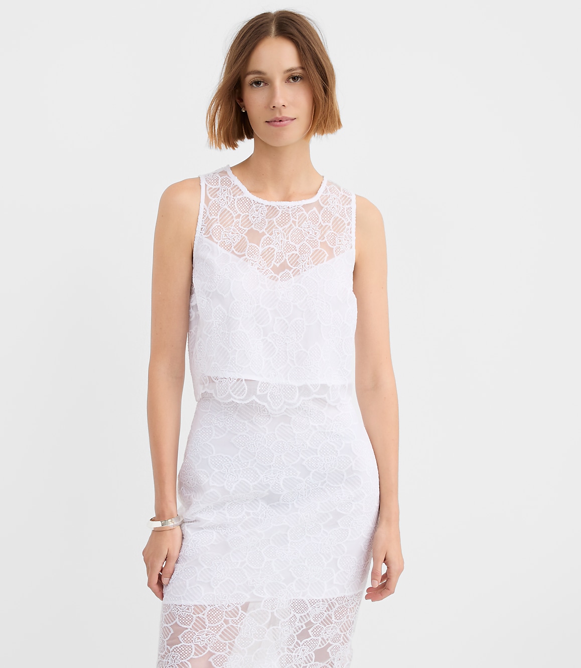 Petite Floral Lace Shell