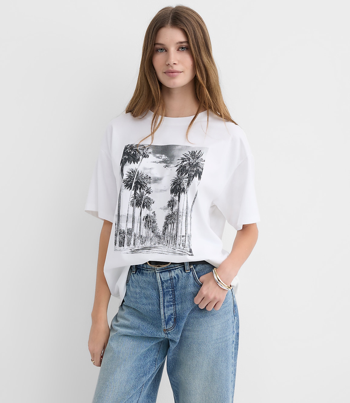 Palm Tree Oversized Jersey Tee