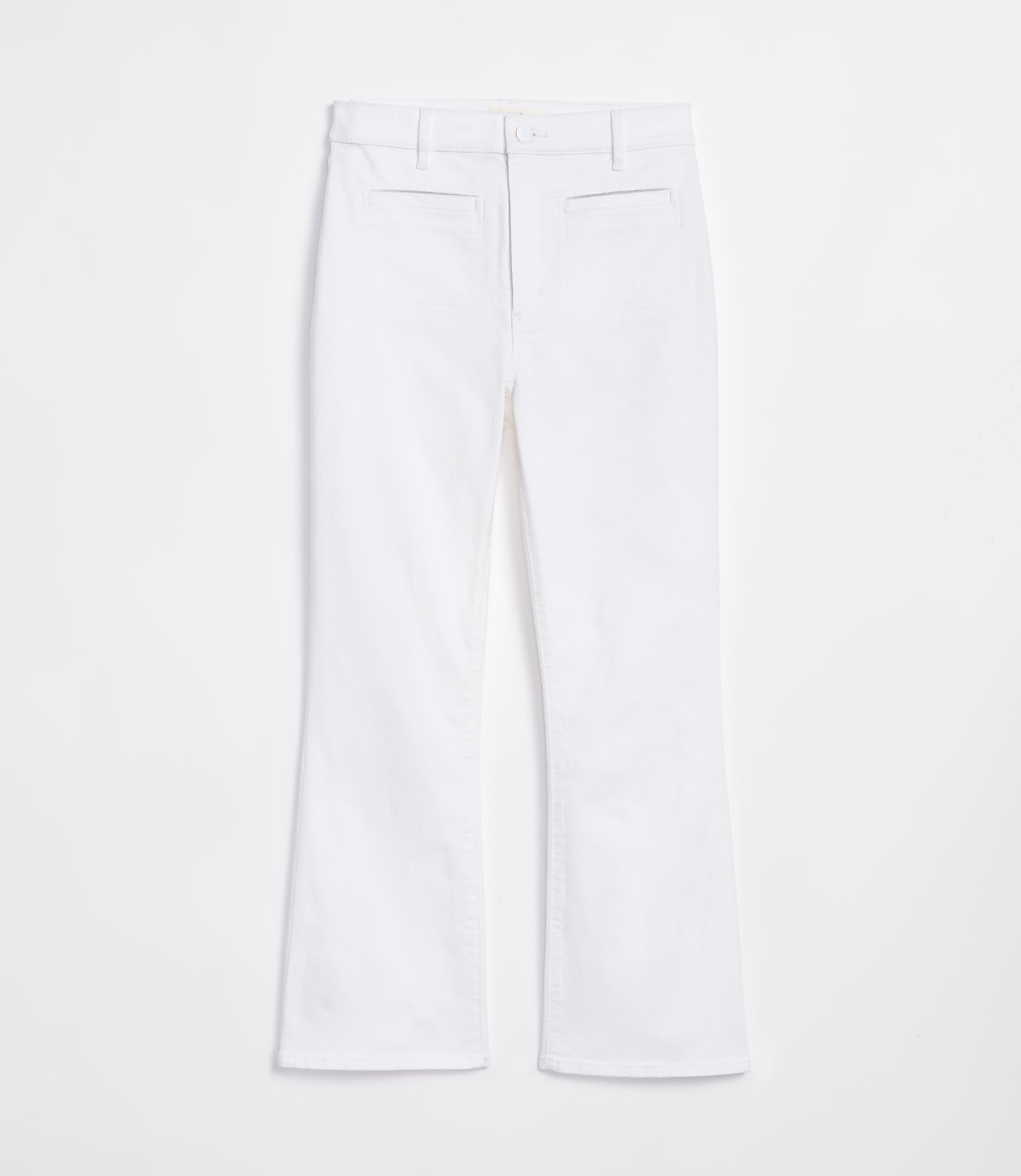 Rivete Petite Welt Pocket High Rise Kick Crop Jeans in White