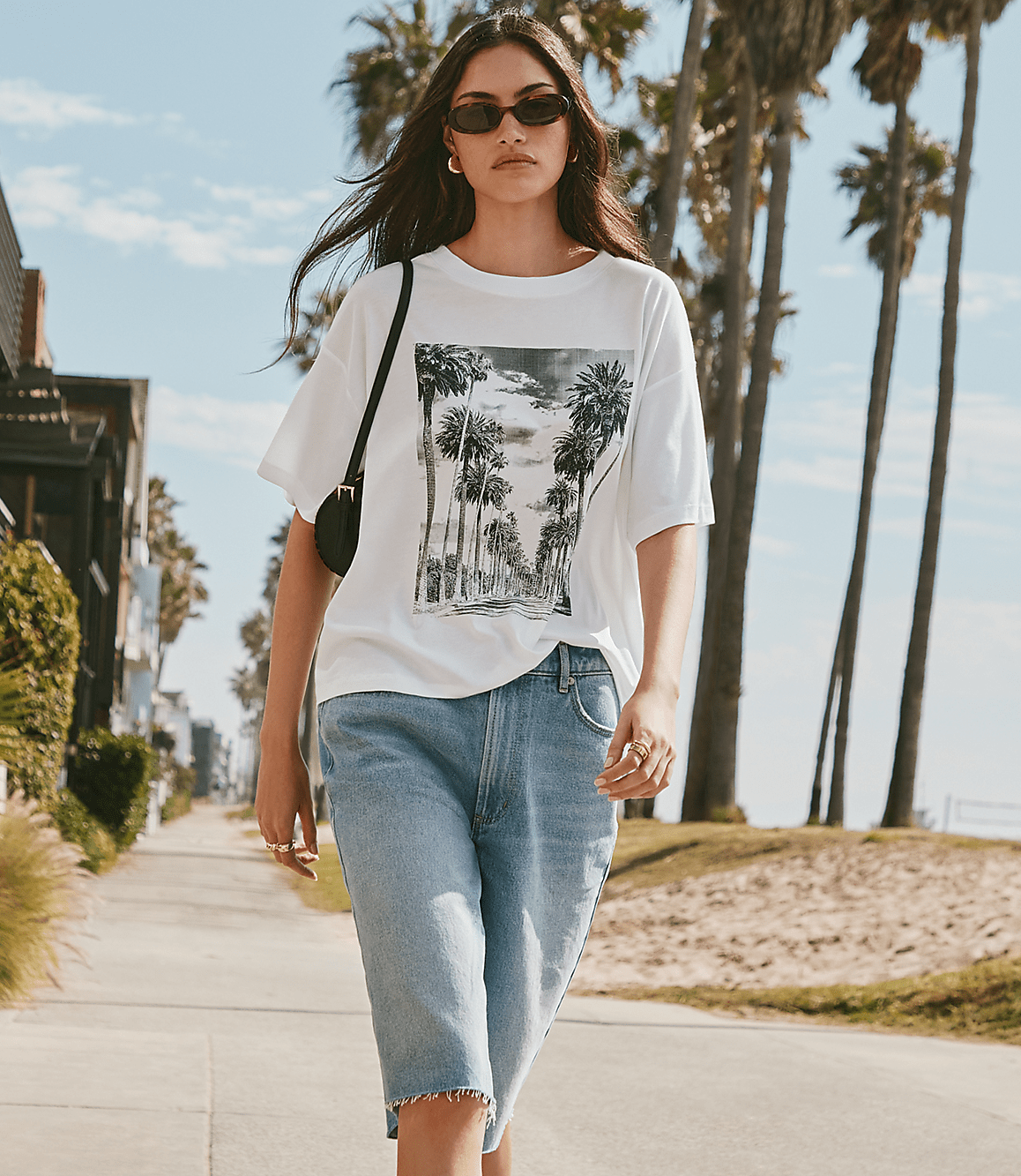 Palm Tree Oversized Jersey Tee