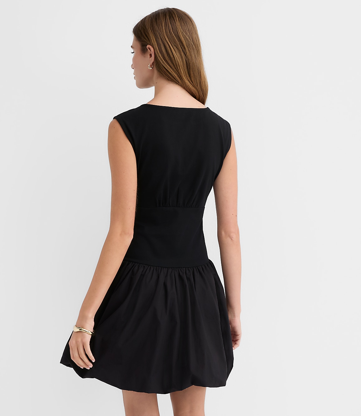 Petite Mixed Media Bubble Dress