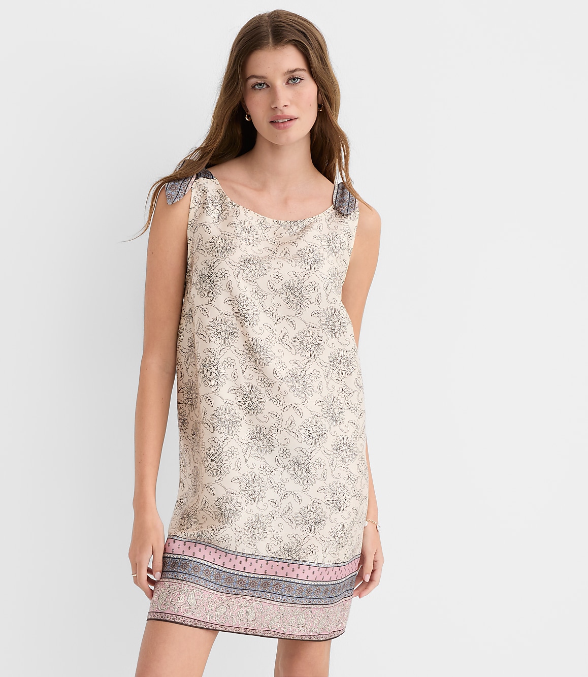 Patchwork Tie Strap Mini Dress