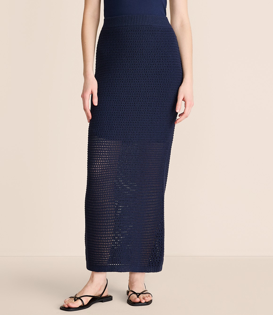 Petite Lou & Grey Mesh Stitch Maxi Sweater Skirt