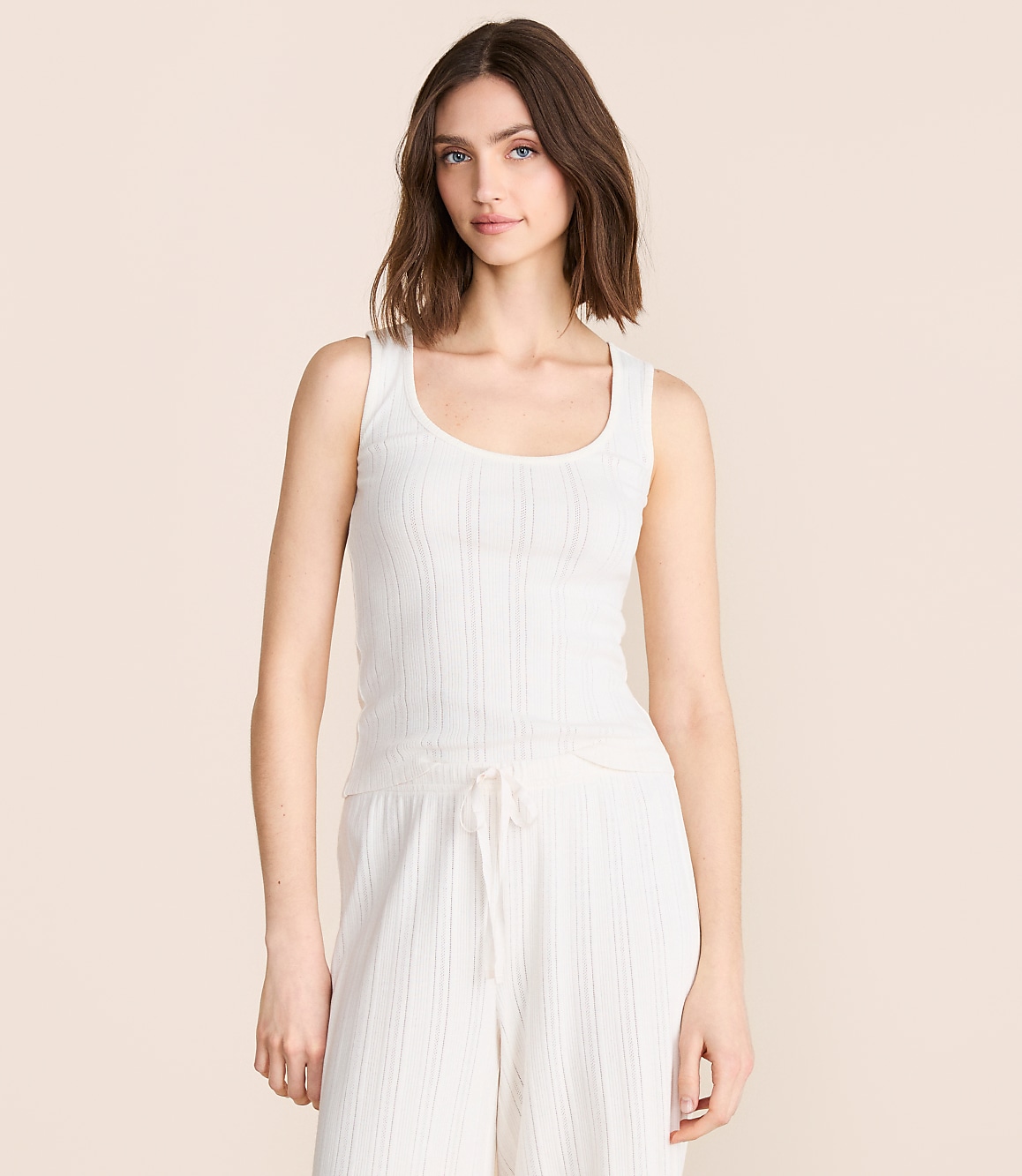 Lou & Grey Pointelle Striped Pajama Tank Top
