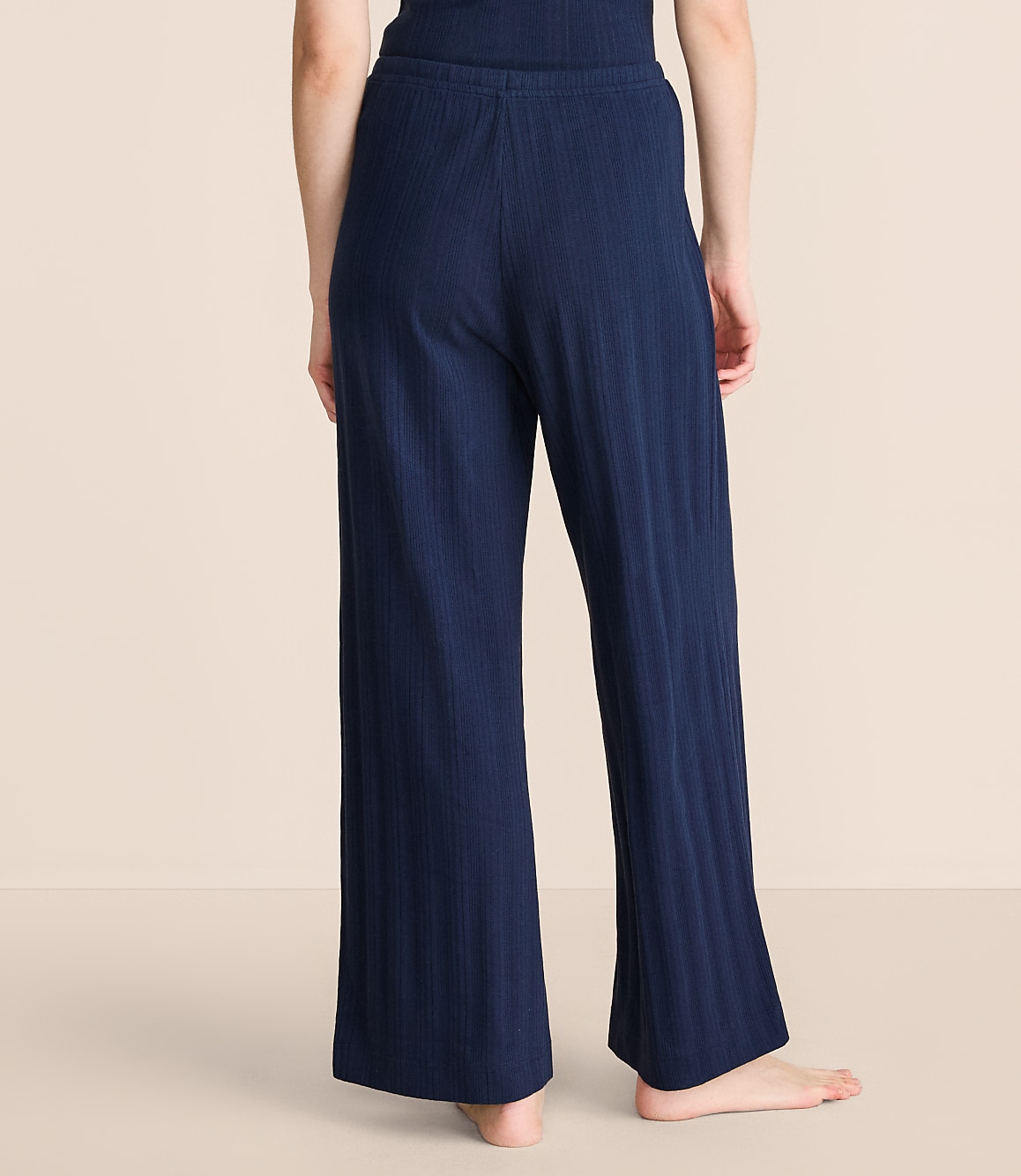 Lou & Grey Pointelle Striped Wide Leg Pajama Pants