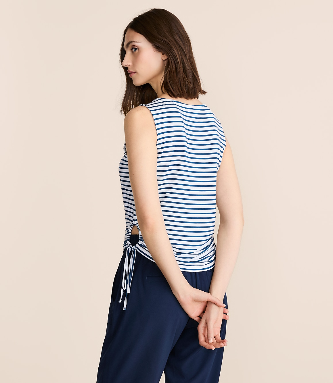 Lou & Grey Striped Essential Modal Side Tie Tank Top
