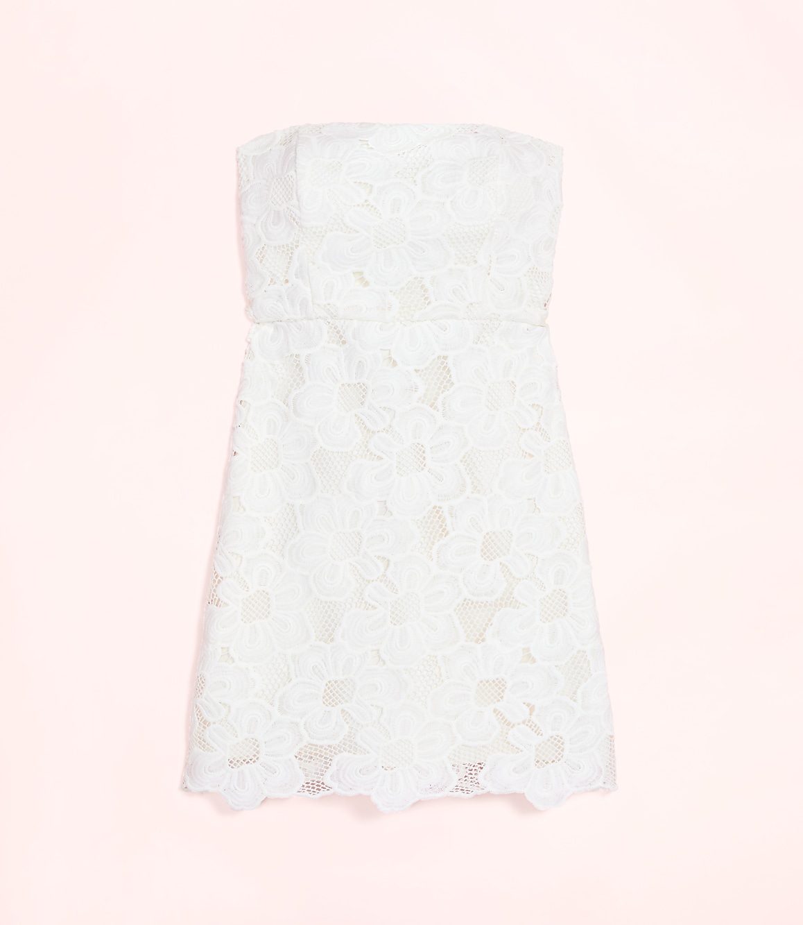 Lately Floral Lace Strapless Mini Dress
