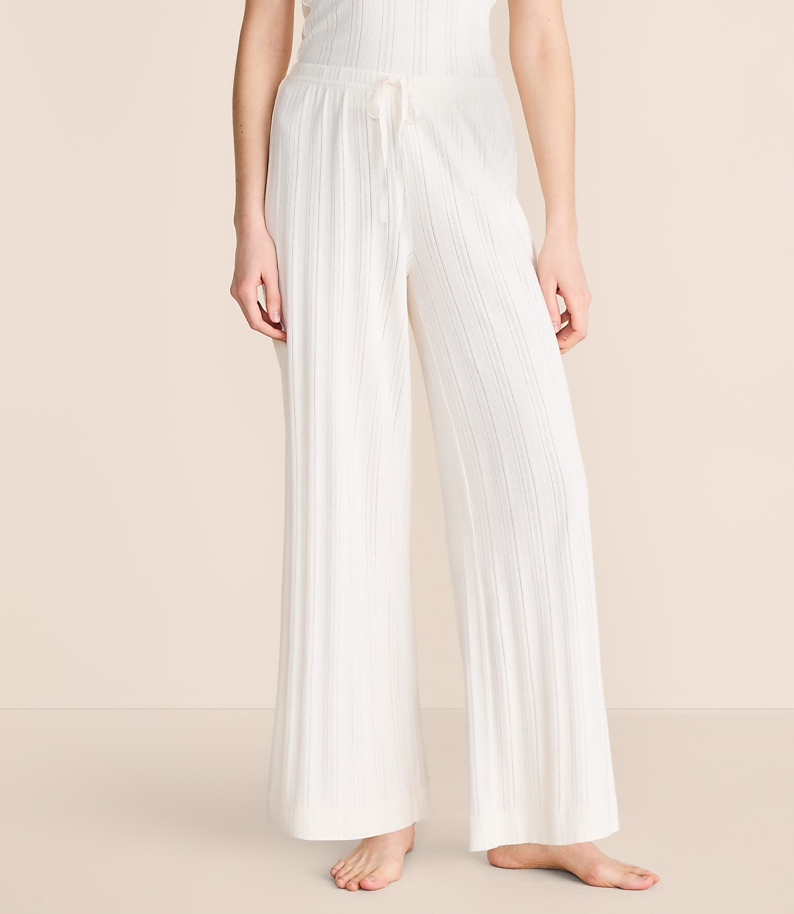 Lou & Grey Pointelle Striped Wide Leg Pajama Pants